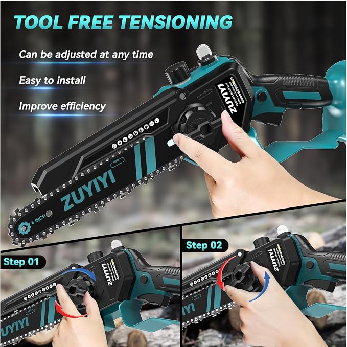 Mini Chainsaw 6 Inch Cordless for Makita 18V Battery, Brushless Handheld Small Chain Saw with Auto Oiler, Electric Chainsaw for Garden Courtyard Tree Branch Wood Cutting (Battery NOT Included)