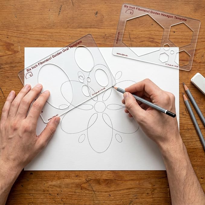 Oval Stencil Template for Drawing and Drafting: A Fibonacci-Inspired Circle Template for Drawing Tool for Artists Allows The Simple Application of The Golden or Divine Ratio for Artistic Design