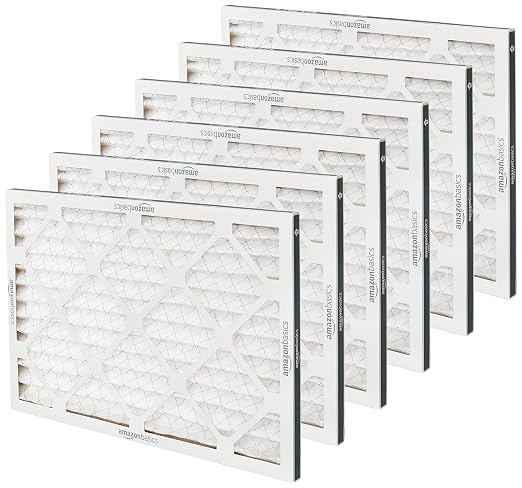 Amazon Basics 14x20x1 Air Filter, MERV 8 AC Furnace Filters, Allergy Control, Electrostatic, Removes Dust Pollen and Lint, 6-Pack (Actual Size: 13.75" x 19.75" x 0.75")