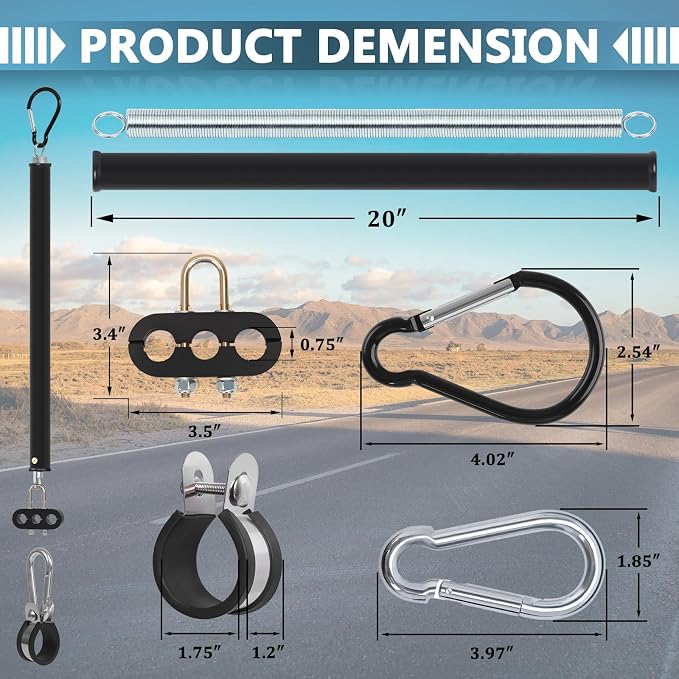 CheeMuii 20" Single Tender Spring Kit with 3-Hole & 3-IN-1 Air Hose Holder