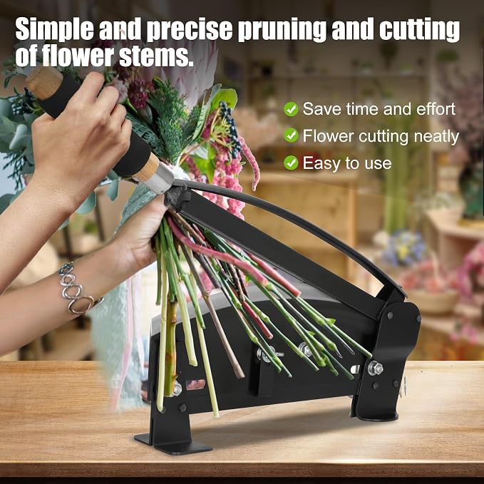 Flower Stem Cutter,14 in carbon Steel Blade Fresh Flower Stem Cutters with Safety Latch for Florists,Gardening ，Flower Arrangements Include:Screws ×4, Thorn Stripper ×1 and Thorn Silicones×4
