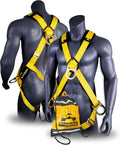 KwikSafety - Charlotte, NC - MONSOON Safety Harness [4 HEAVY DUTY D-RINGS] ANSI OSHA Safety Harness Fall Protection Kit