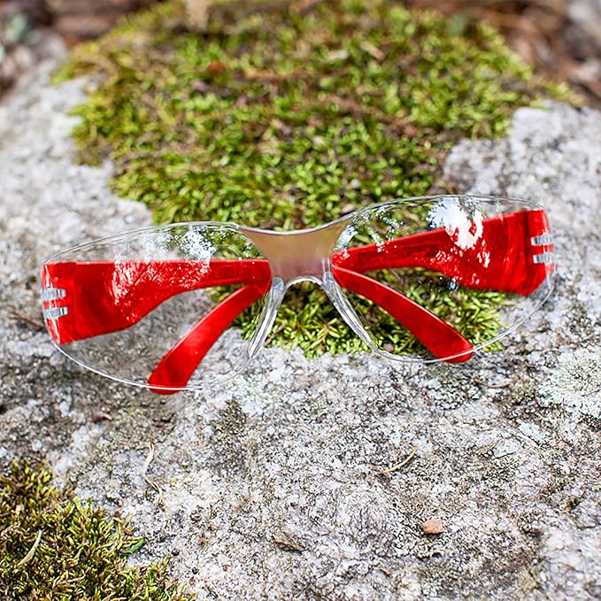 BISON LIFE Clear Safety Glasses – ANSI Z87.1 Scratch & Impact Resistant Wrap Around Eye Protection Goggles for Men & Women