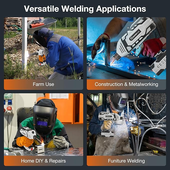 Sakerplus Portable Welding Machine, Handheld Welder Machine 110V, ARC Portable Welder with IGBT Inverter 5 Variable Current Adjustment, 30pcs 3/32" Wire Rods, Welding Helmet, Carring Case Included
