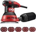 DCK Random Orbital Sander, 3.0 AMP Corded Palm Sander, 6 Speeds Max 12,000 OPM, 5-Inch with 10 pcs Sandpapers, Dust Bag, Low Vibration for Woodworking, Decoration Furniture (KSA125)