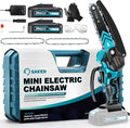 Saker Mini Chainsaw,6 Inch Portable Electric Chainsaw Cordless, Small Handheld Chain saw for Tree Branches,Courtyard, Household and Garden,Gift for Men Husband Women Father