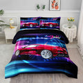 Axolotl Race Car Bedding Set - Full Size Boys Extreme Sports Comforter Set with 2 Pillowcase Car Racing Gifts