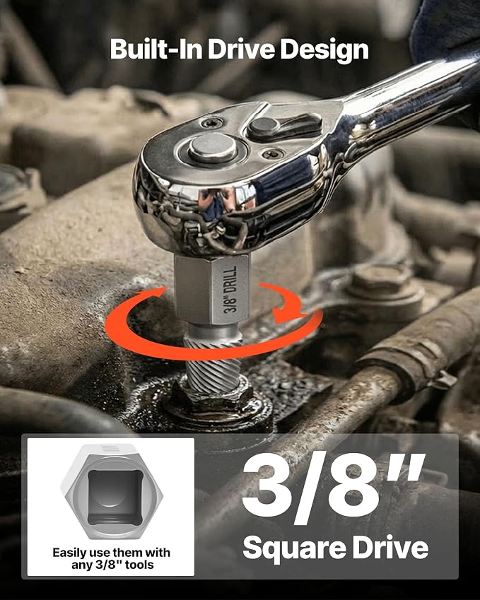 VEVOR 27Pcs Screw Extractor Set Hex Head Multi-Spline Easy Out Bolt Extractor Tool, CR-MO Steel Heavy Duty EZ Out Rounded Screw Remover, Adapters