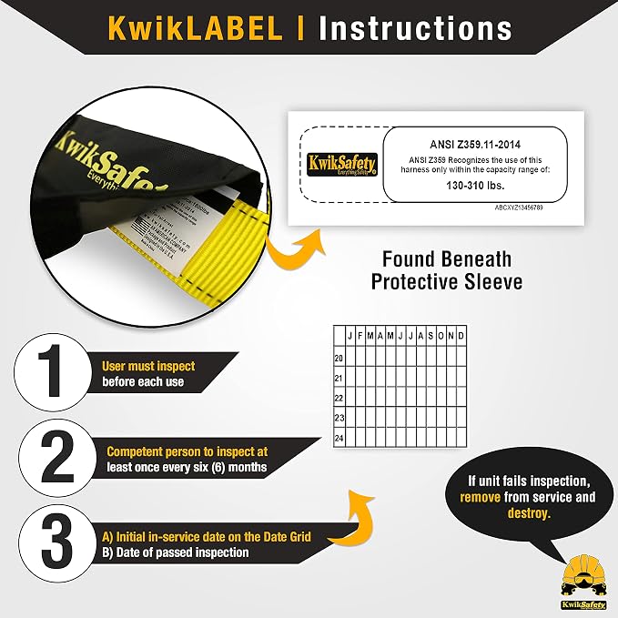 KwikSafety - Charlotte, NC - MONSOON Safety Harness [4 HEAVY DUTY D-RINGS] ANSI OSHA Safety Harness Fall Protection Kit