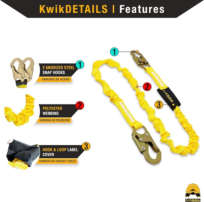 KwikSafety - Charlotte, NC - MONSOON Safety Harness [4 HEAVY DUTY D-RINGS] ANSI OSHA Safety Harness Fall Protection Kit