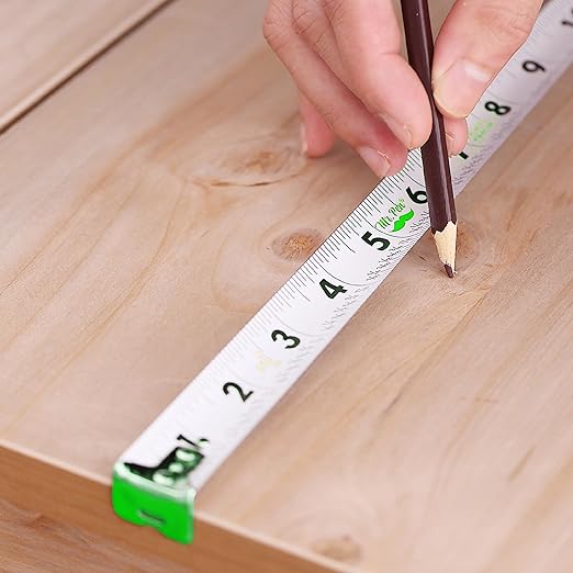Mr. Pen- Retractable Tape Measure 25 ft, Green, Easy Read, Steel Retractable Measuring Tape with Fractions, Ideal for Construction & DIY Projects