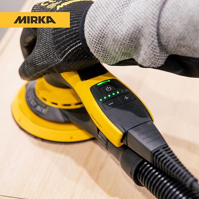 Mirka DEROS II 550 Dust-Free Sander with Case, 5 Inch Hook & Loop - 5.0mm Orbit Random Orbital Sander – 110V Electric Power Tool for Woodworking, Drywall, Automotive Car & Wood Sanding