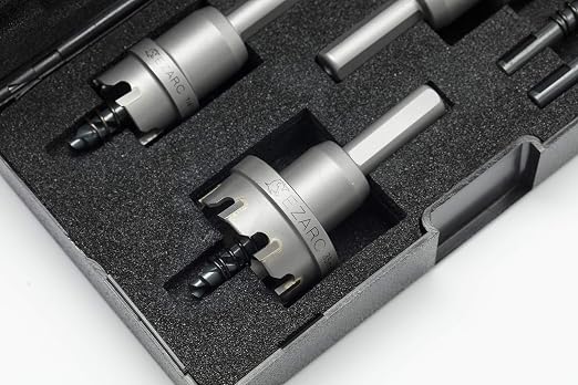EZARC Carbide Hole Saw Kit, 3 Piece Carbide Tipped Hole Cutter with Pilot Drill bit for Hard Metal, Stainless Steel, Iron, Aluminum, Alloy