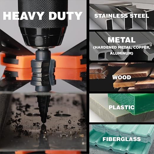 1/4 to 2 Inches M2 HSS Step Drill Bit, Large Unibit for Cutting Holes on Stainless Steel, Metal, Wood & Plastic (2")