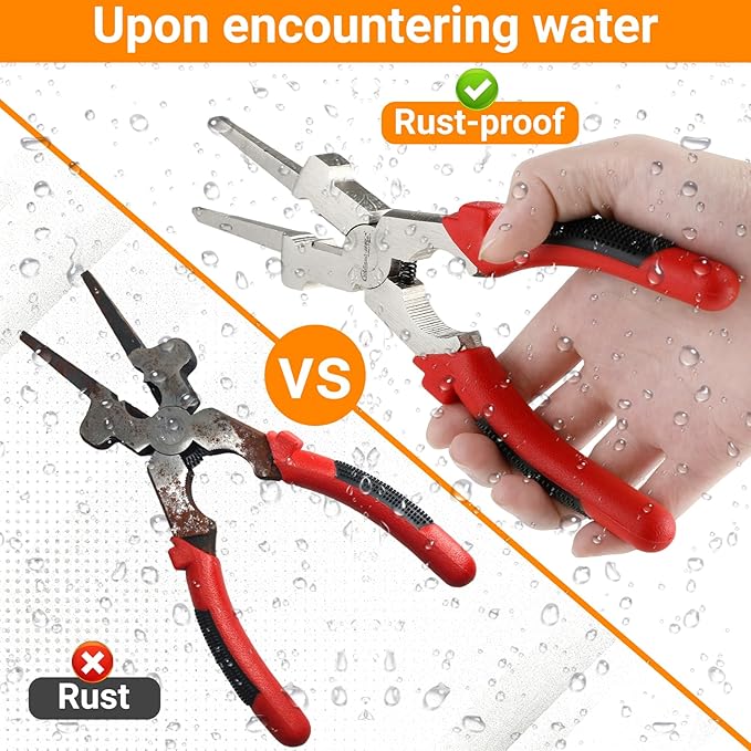 8" MIG Welding Pliers with Nickel-Plated Rust-Resistant Finish High-Carbon Steel Tool with Insulated Handle for Welding, Electrical, Mechanical & Home Use