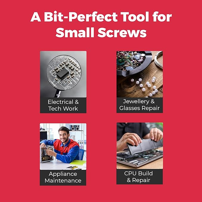 MEGAPRO® 24-in-1 Precision Multi-Bit Screwdriver | Small Screw Application | Micro-fasteners | Eyeglass & jewelry Repair | Small Electronics Maintenance | Precision Tamperproof Bits