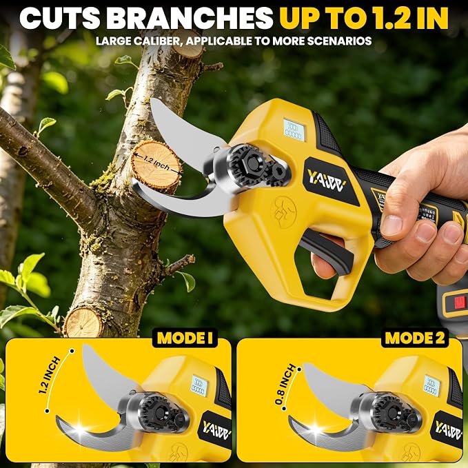2-In-1 Electric Pruning Shears Set Compatible with Dewalt 20V Battery, 6.9FT Adjustable Pole Pruner with 1.2" Cut Brushless Electric Branch Cutter for Gardening & Tree Trimmer (No Battery)