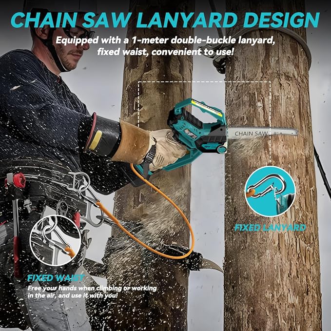 Mini Chainsaw for Makita Battery, 8-Inch and 6-Inch 2-IN-1 Cordless Electric Chain saw with Brushless Motor and Auto-Oiler, 800W Hand Mini Chainsaw for Tree Pruning Wood Cutting(No Battery)