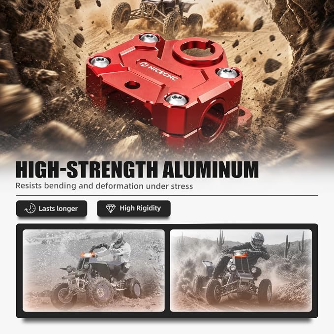 NICECNC Handlebar Clamp Compatible with Yamaha Banshee 350 YFZ350 1987-2006,Red
