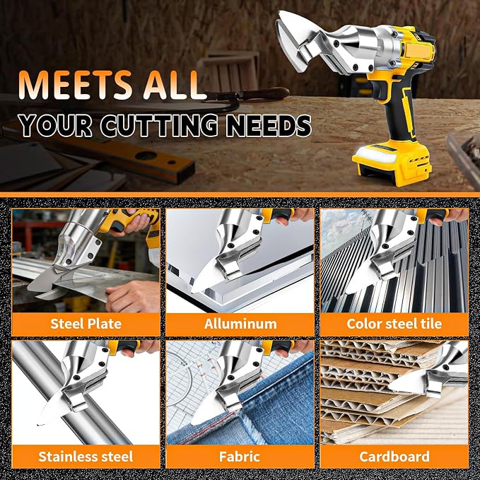 Cordless Metal Shears for Dewalt 20V Max - 14GA Steel Metal Cutter, Electric Metal Shears with 360° Pivoting Head, Brushless Scissors for Stainless Steel, Metal, and Iron Cutting（Tool Only）