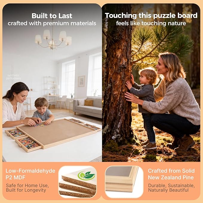 ALL4JIG 2000 Piece Rotating Puzzle Board with 4 Drawers and Cover,28.5"x40.16"Portable Wooden Jigsaw Puzzle Table for Adults,Lazy Susan Spinning Boards Birthday Gift for mom,Surface for Lego Building