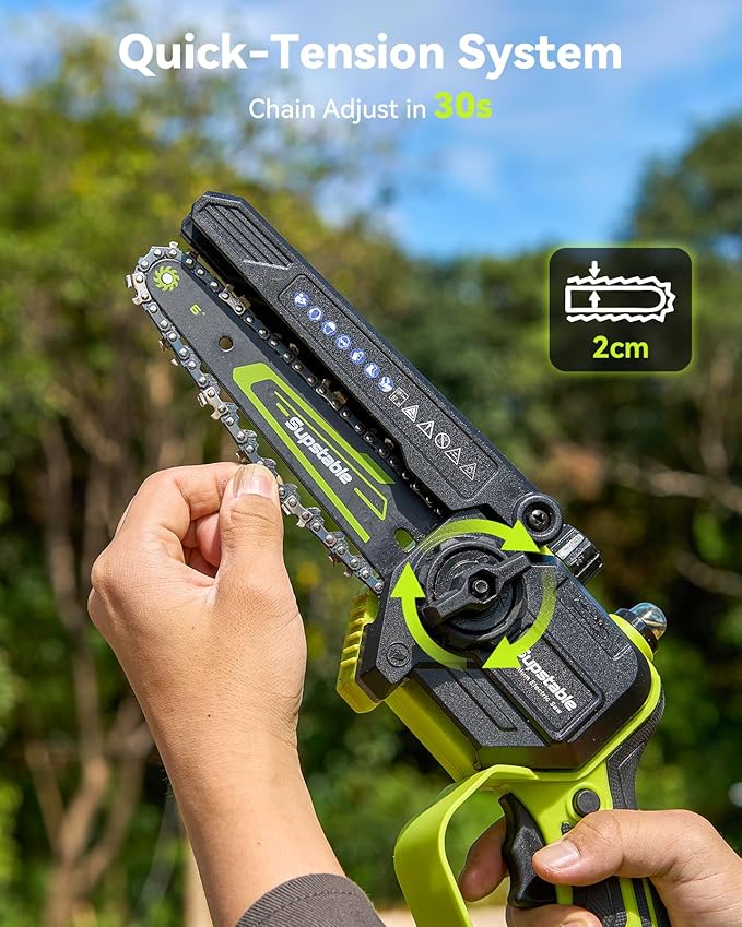 Electric Pole Saw, 6-Inch Cordless Mini Chainsaw with Extension Pole, Extendable to 16 ft, 2x4.0Ah Batteries, Tool-Free Chain Tensiong, Electric Pole Chainsaw for Tree Trimming & Thick Branch Cutting