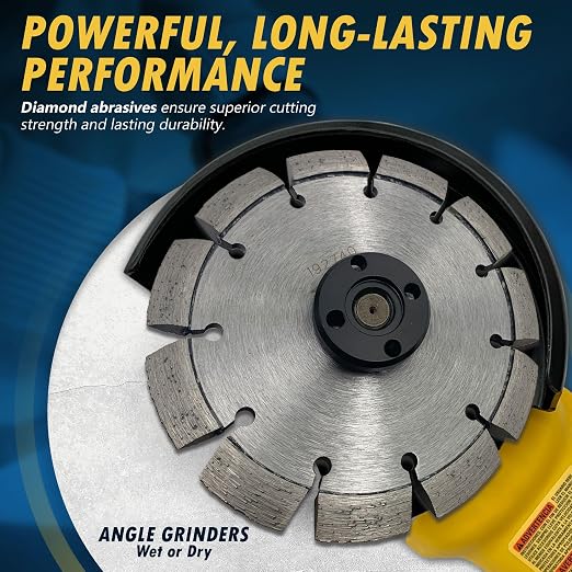 6" Crack Chaser Blade for Cured Concrete, Asphalt Repair or Joint Widen, 0.375" Width, 7/8"-5/8" Non-Threaded Arbor