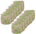Lunarable Cinnamon Chair Seating Cushion Set of 12, Plantation Floral Pattern on a Plain Background, Anti-Slip Seat Padding for Kitchen & Patio, 16"x16", Yellow Green Olive Green