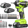 Robustrue Impact Driver: 21V 1/4" Hex Cordless Impact Driver, 230N.m (2,035in-lbs) Brushless Impact Driver Drill Set, 20Psc Screwdriver Bits, 2.0 Ah Battery, Variable Speed for DIY and Automotive