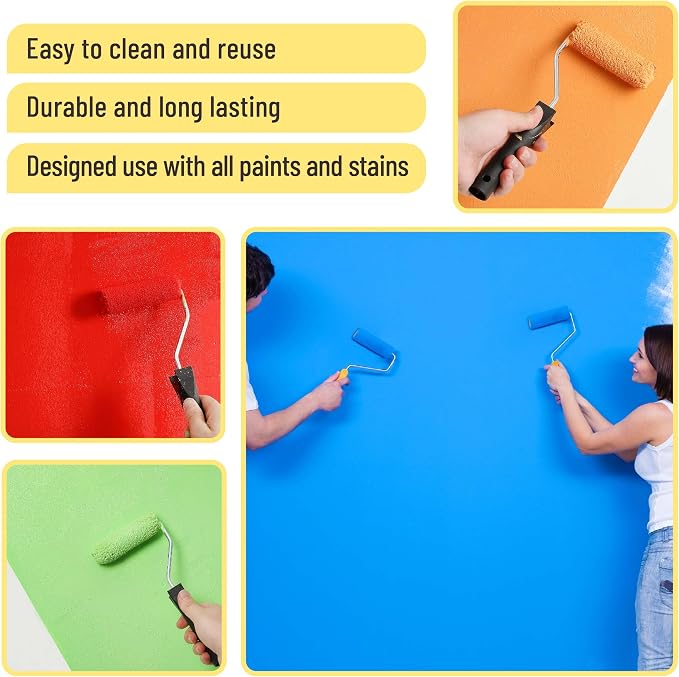 Bates- Paint Rollers, 4 inch Paint Roller with 10 Covers, Wall Painting Tool