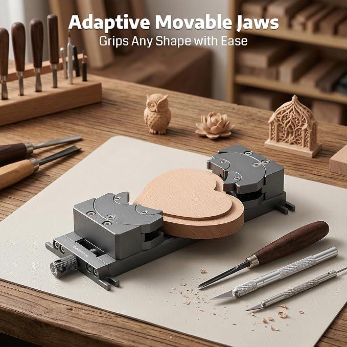 Genmitsu Fractal Vise with 100° Adjustable Jaw for Irregular Shape, 120mm Clamping Range, Dual Fixation Design for Genmitsu & Other CNC Router Machines