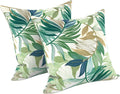 LVTXIII Outdoor/Indoor Throw Pillows, Decorative Throw Pillows with Inserts, 18"x18" Square Pillows for Bed, Couch, Sofa and Patio Furniture, Set of 2, Lush Leaf Green