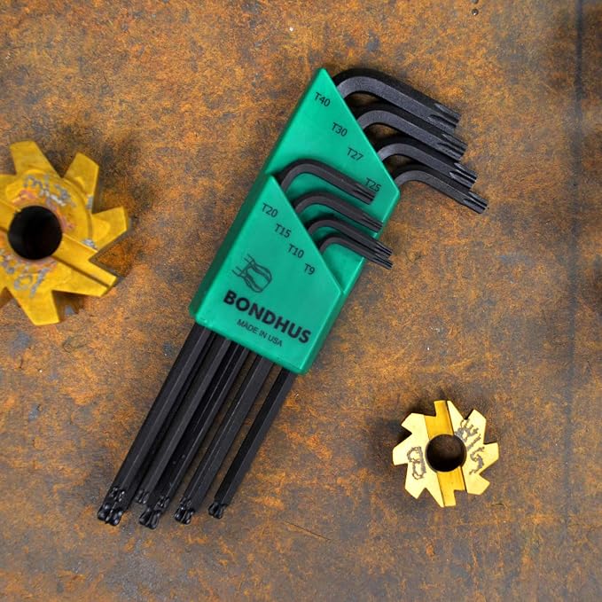 Bondhus 11332 Set of 8 BallStar L-wrenches, sizes T9-T40
