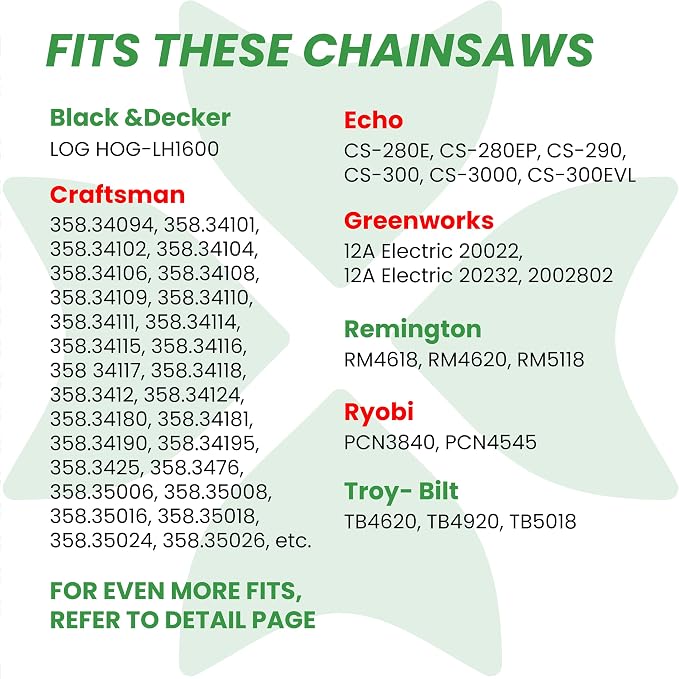BYANE 16-Inch Carbide Chainsaw Chain 3/8"LP Pitch .050" Gauge 56 DL | Fits Poulan PR4218, Craftsman S165, Husqvarna 120 Mark II, and Ryobi RY3716 (Replaces S56)