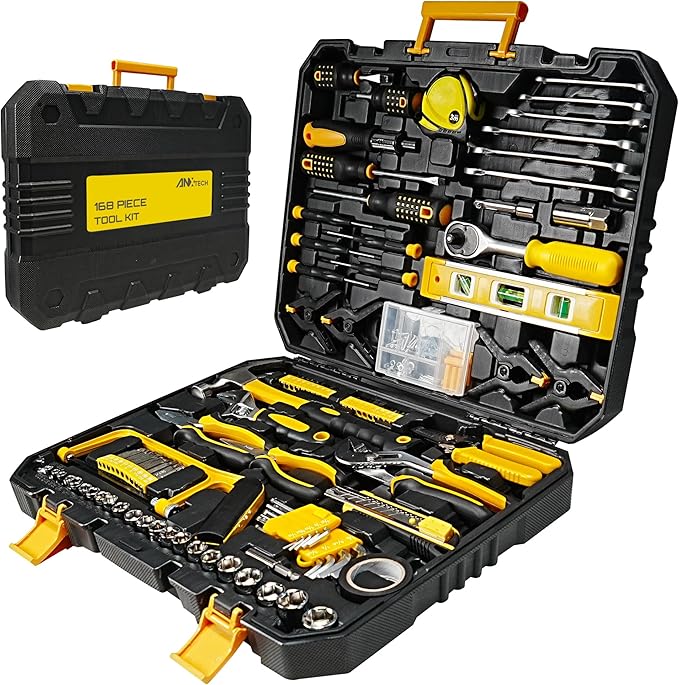 168-Piece Tool Set with Screwdrivers Ratchet Wrenches Tool Kit for Home