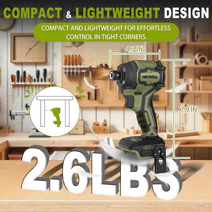 Cordless Impact Driver (Tool Only) Compatible with Makita 18V Battery, Up to 2300 In-lbs Brushless1/4" Impact Driver, 4-Speed Lightweight Power Impact Drivers with Tool Bag, LED Light