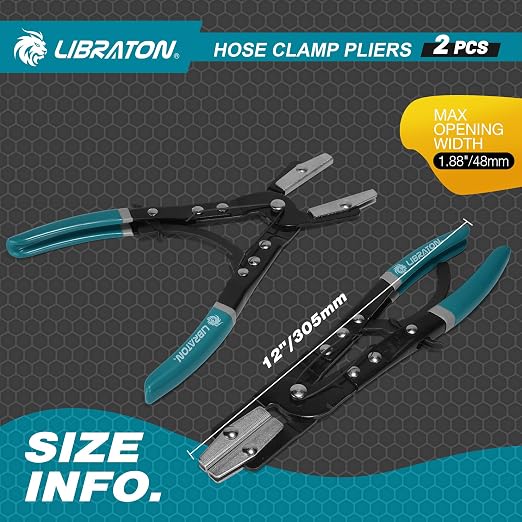 LIBRATON Ratcheting Hose Pinch Pliers, 2PCS Hose Clamp Pliers Set