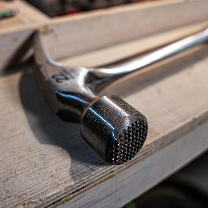 ESTWING Framing Hammer - 22 oz USA Made Long Handle Straight Rip Claw Hammer with Milled Face & Shock Reduction Grip - E3-22SM