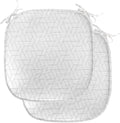 Lunarable Trellis Grey Chair Seating Cushion Set of 2, Polygonal Shapes in a Geometric Grid Continuous Pattern Abstract, Anti-Slip Seat Padding for Kitchen & Patio, 16"x16", Pale Taupe and Grey