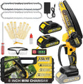 XSEYE Mini Chainsaw Cordless 6", Battery Powered Electric Handheld Chain Saw for Wood Cutter Branch Tree Trimming Garden Tool, Anniversary Birthday Idea for Husband Him, Mens Day Gifts for Father Dad