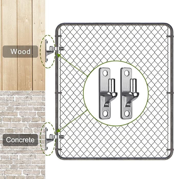 Insaga Cast Gate Hinges 304 Stainless Steel Heavy Duty 4 Pack, One-Piece Non-Welded Wall Mount with 5/8" Pin for Gates Fences Barn Chain Link Gate
