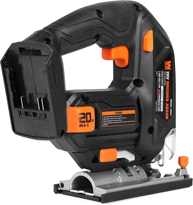 WEN Cordless Jigsaw, Variable Speed with 20V Max 2.0 Ah Lithium Ion Battery and Charger (20661)