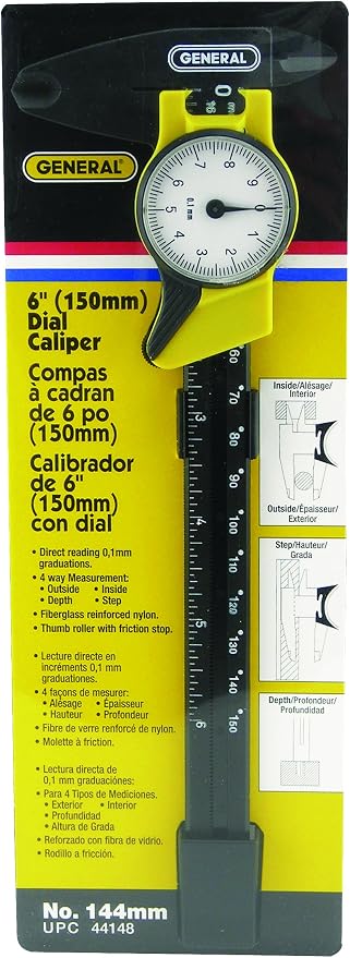 General Tools 144MM Plastic Metric Dial Caliper 6-Inch