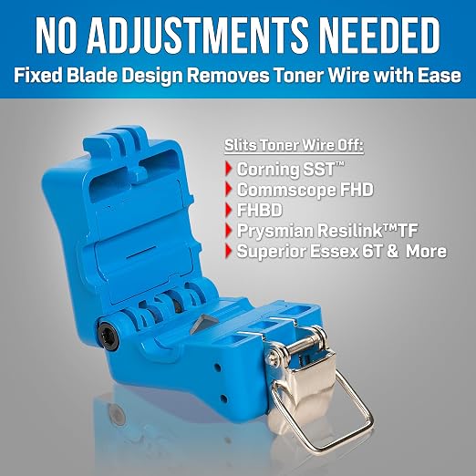 Jonard Tools WTS-1 Flat Drop Toner Wire Slitter- FTTx Cable Preparation Tool, Push-Pull Blade Operation, Copper Wire Separation