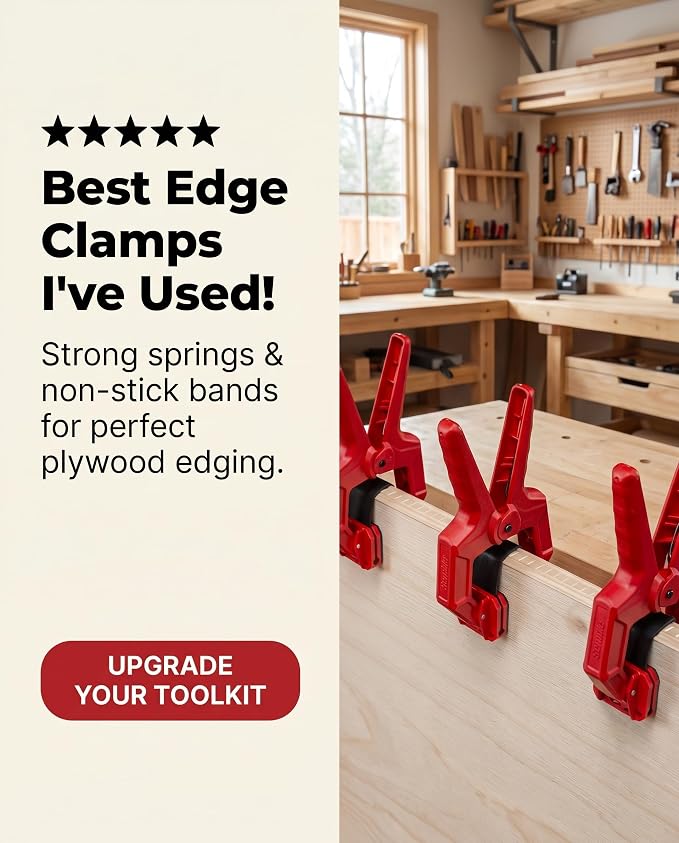 VMTW Band Clamp 12 pack for edge clamping, banding on shelving, cabinet edges, plywood edging, laminations