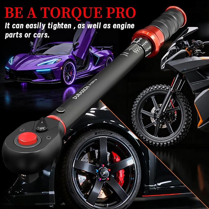 1/2-Inch Drive Torque Wrench 10-170ft.lb/13.6-230.5Nm, ±3% Precision Dual Direction Torque Wrenches with 72-Tooth Dual Range Scales
