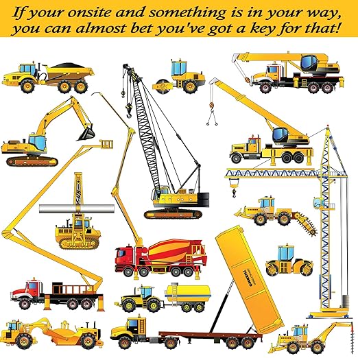 21 Heavy Construction Equipment Key Set fits Cat, JD, Case, Komatsu, Hyster, Kubota, JCB, Bobcat, Daewoo, JLG, Toyota & More, Master Ignition Key for Workers and Opeartors