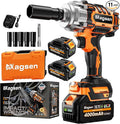 1/2" Cordless Impact Wrench, 900Ft-lbs (1200N.m) Brushless High Torque Impact Gun,3800RPM,3 Variable Speeds,LED Light,2x4000mAh Battery, 5 Sockets,Electric Impact Gun for Car/Mower/Pickup