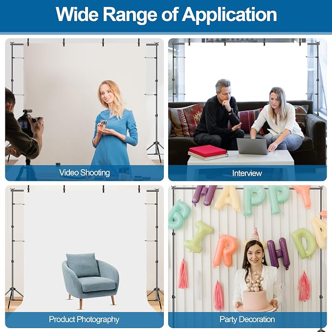FUDESY Backdrop Stand Kit, 7x10ft Adjustable Photography Background Stand