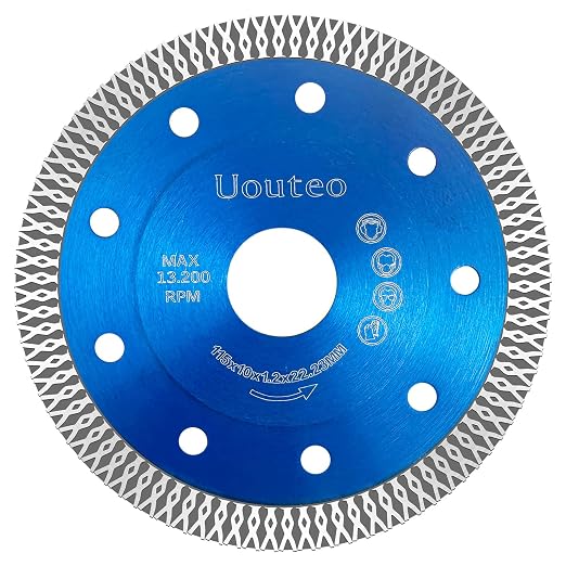 4.5Inch Diamond Saw Blade, 4-1/2 Inch Super Thin Tile Blade, Diamond Saw Blades for Angle Grinder, 4.5" Tile Blade for Smooth Cutting Marble Ceramics Porcelain Tiles(4.5 inch-1Pc-Blue)
